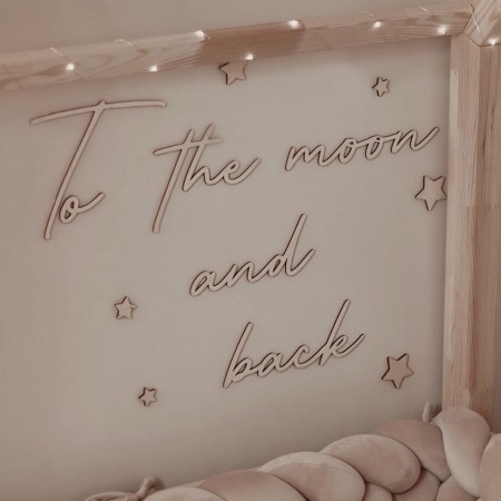 Napis „To the moon and back”