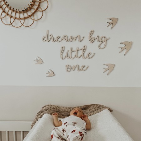 Napis „Dream big little one”
