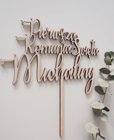 Topper "Pierwsza Komunia Święta" niemalowany